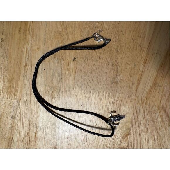 Necklace, Cow Skull and Black Cord Necklace, NEW, Handmade, 16”, Artisan - Picture 3 of 4